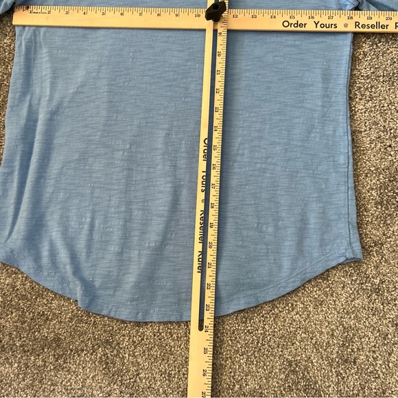 Chicos blouse womens medium 1 bule 3/4 sleeve scoop neck the ultimate tee casual - Picture 9 of 9